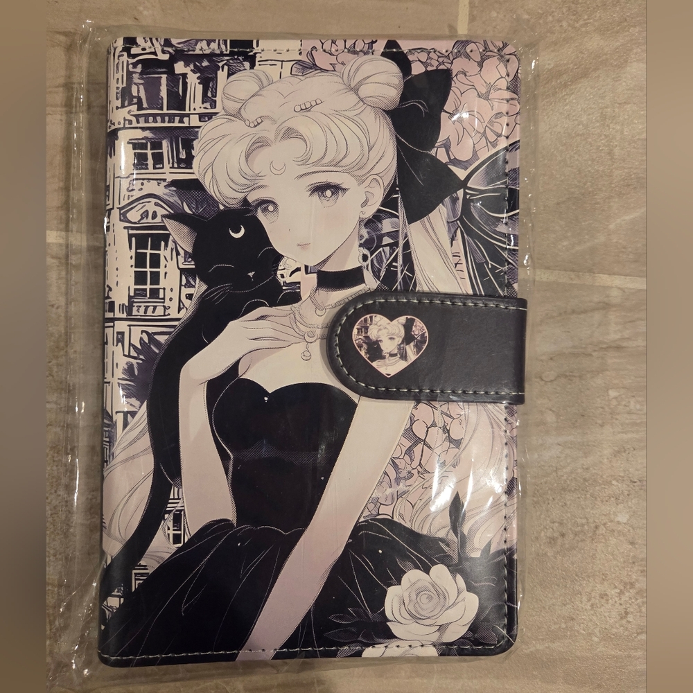 Anime Girl Binder with Cat Design